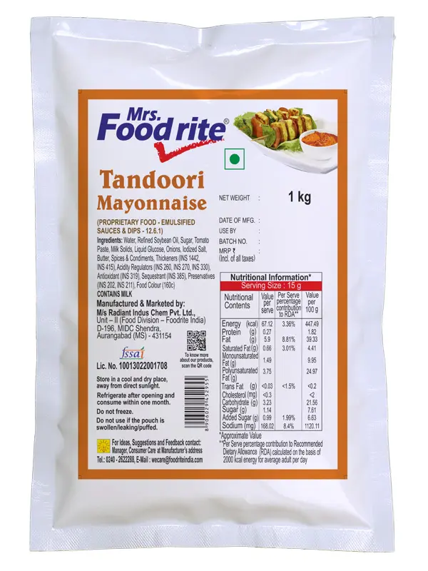 Foodrite (Meal Time) - Tandoor Mayonnaise, 1 Kg Pouch